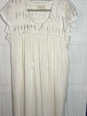 Dear John Off-WhiteSmocked Boho Dress with Tassel Tie
